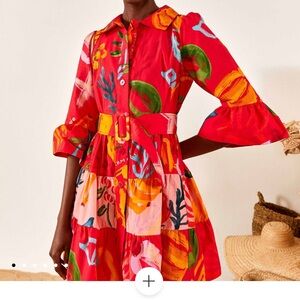 FARM Rio Mixed Fruits Ocean Mini Dress NWT